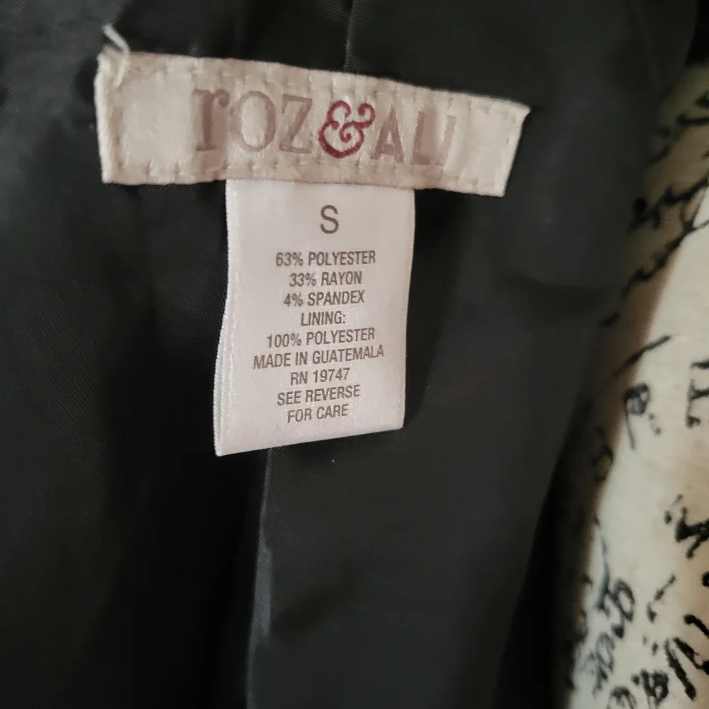 Roz & ali black small blazer padded shoulder cardigan work proffessional - Picture 2 of 2